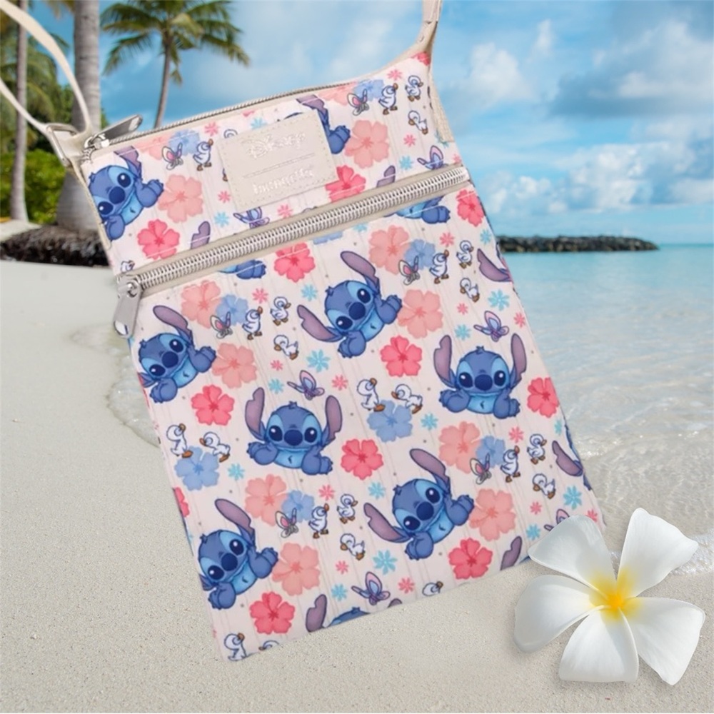 Disney Stitch Duck Floral Passport Crossbody Bag